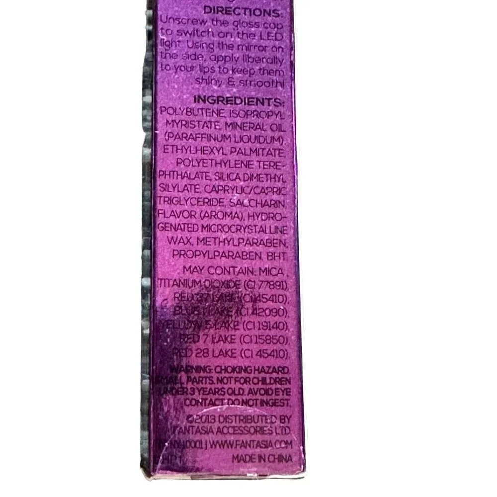 LuLu Light-Up‎ Lip Gloss with Built in Mirror Beam Me Up Nude Glitter Shade